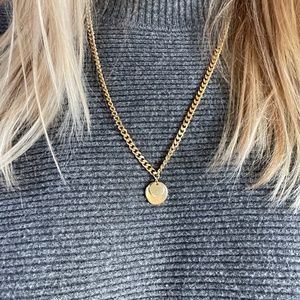 Gold Curb Chain with double pendant, perfect for layering!